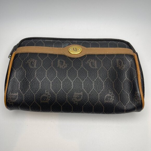Christian Dior Vintage Honeycomb Minaudière Pouch - Brown - Preowned - Picture 1 of 10
